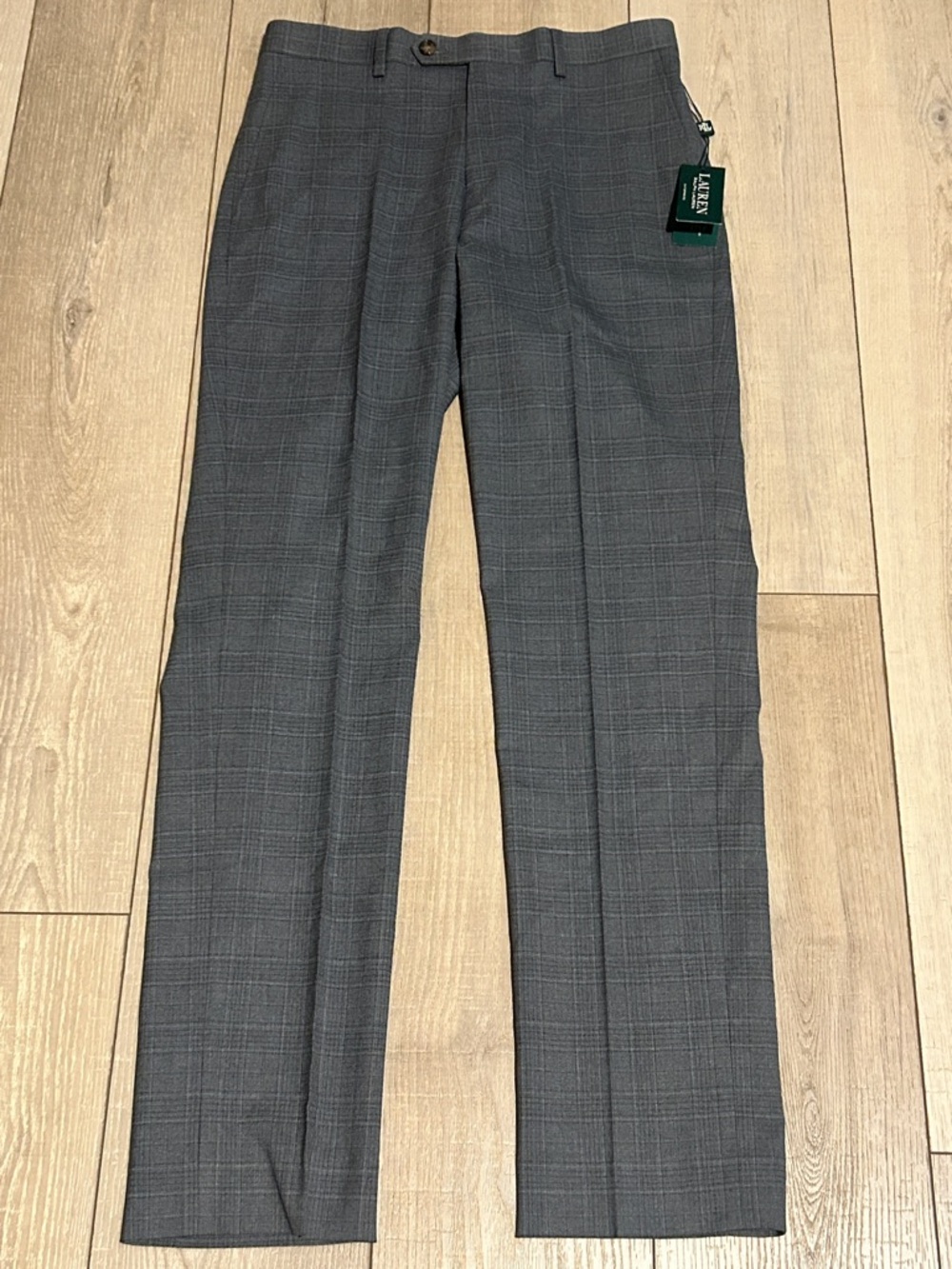 Lauren Ralph Lauren Charcoal Plaid Dress Pants
